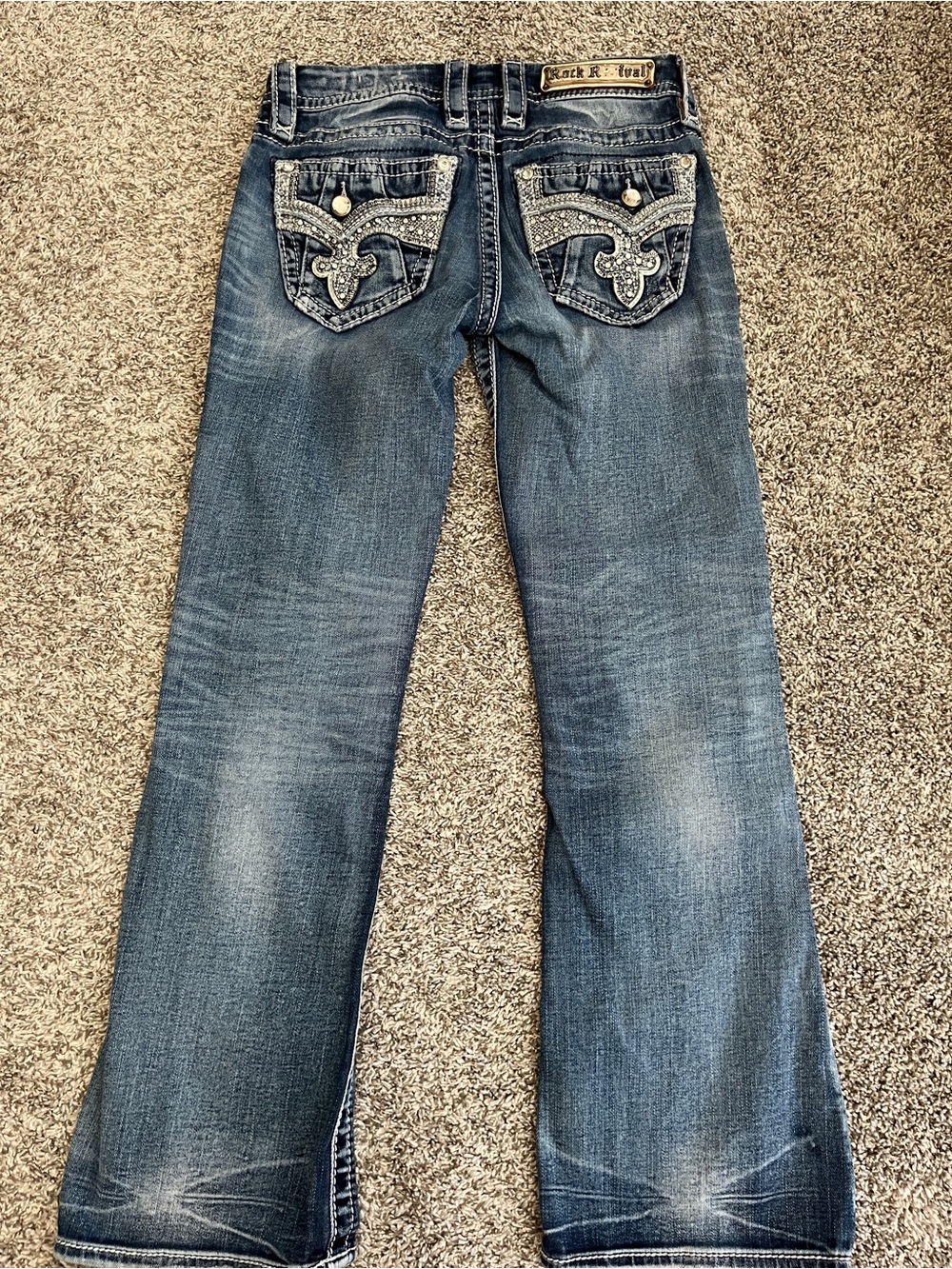 Rock Revival Medium Wash Studded Bootcut Jeans - Picture 4 of 6